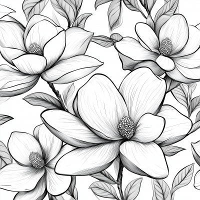 Magnolia Floral Illustration