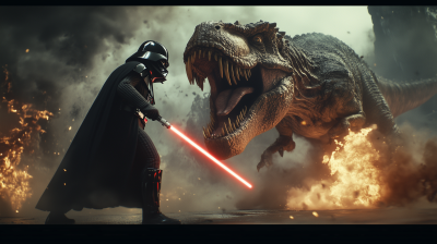 Darth Vader vs Ferocious T-Rex