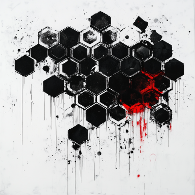 Abstract Black Hexagons