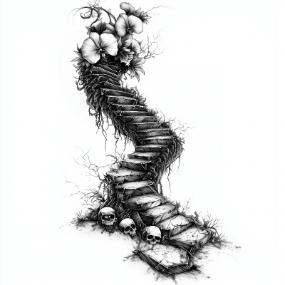 Winding Stairs with Orchid