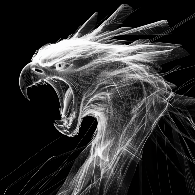 Wireframe of Roaring Angry Gryphon