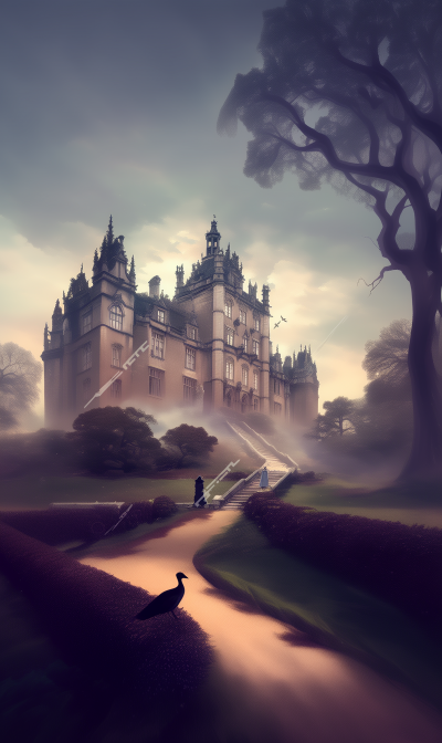 Gothic Manor in the Mist