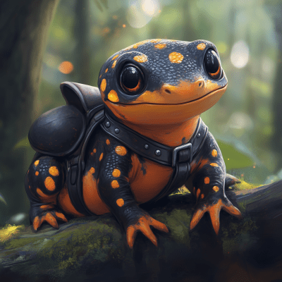 Cute Salamander with Saddle