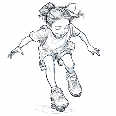 Excited Girl with Hover Shoes