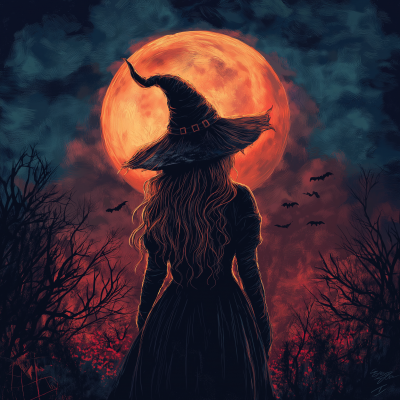 Witch Summoning the Moon