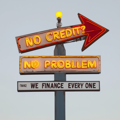 Neon Sign with Finance Message