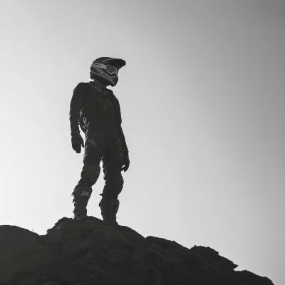 Silhouette of Enduro Rider