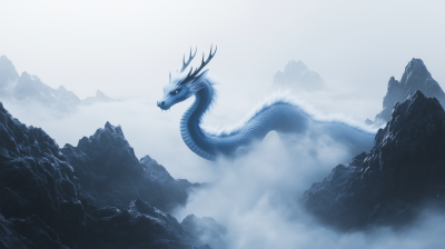 Dreamlike Dragon in Fog