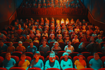 Smiling Audience in Theater