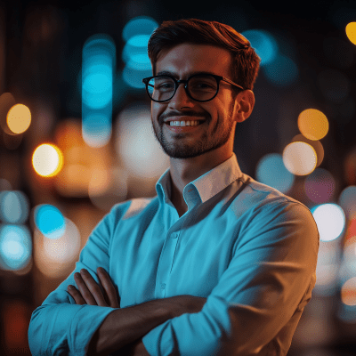 Smiling Young Investor
