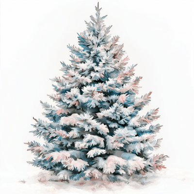 Watercolor Christmas Tree Illustration