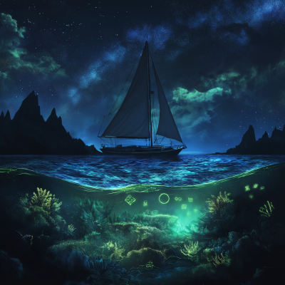 Sailing in Bioluminescence