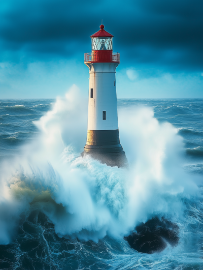 Lighthouse in the Waves