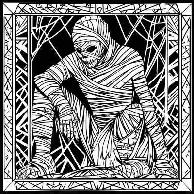 Mummy Awakening Coloring Page