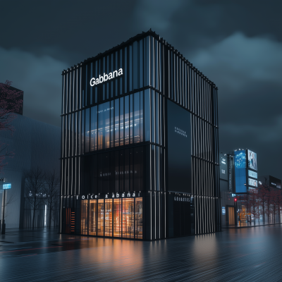 Luxury Retail Building at Night