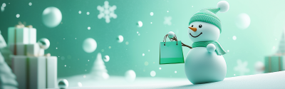 Cute Snowman Sale Background