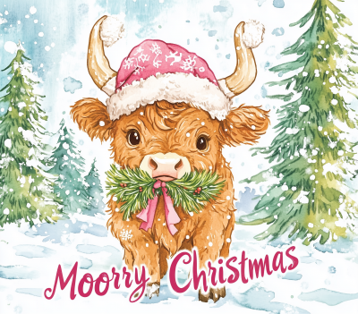 Moorry Christmas Highland Cow