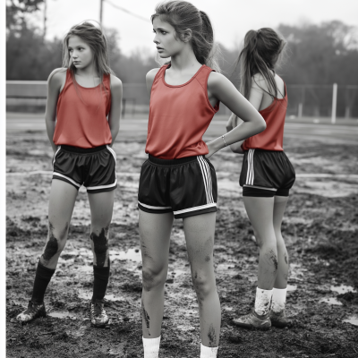 Muddy Field Soccer Action