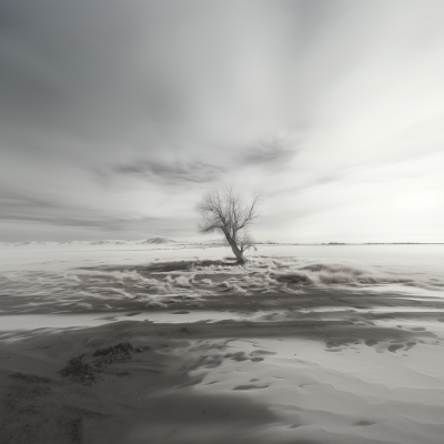 Eerie White and Gray Steppe