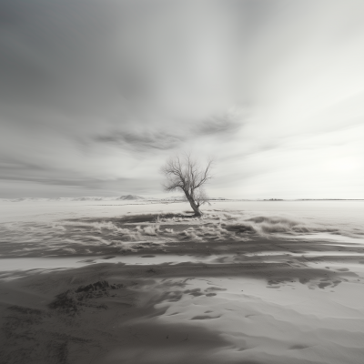 Ghostly Steppe Landscape