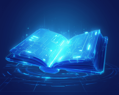 Futuristic Glowing Book