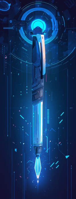 Futuristic Blue Pen