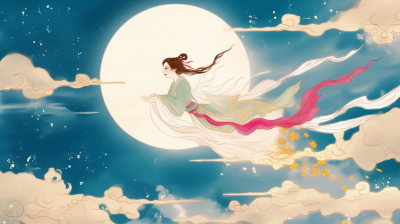 Chang’e Flying to the Moon