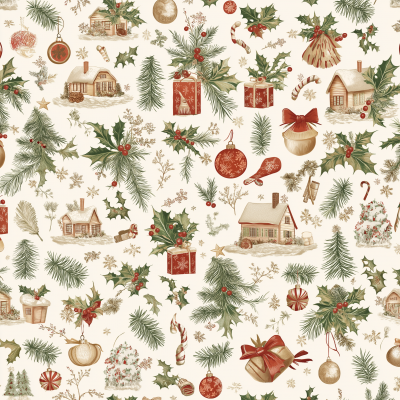 Vintage British Christmas Wrapping Paper