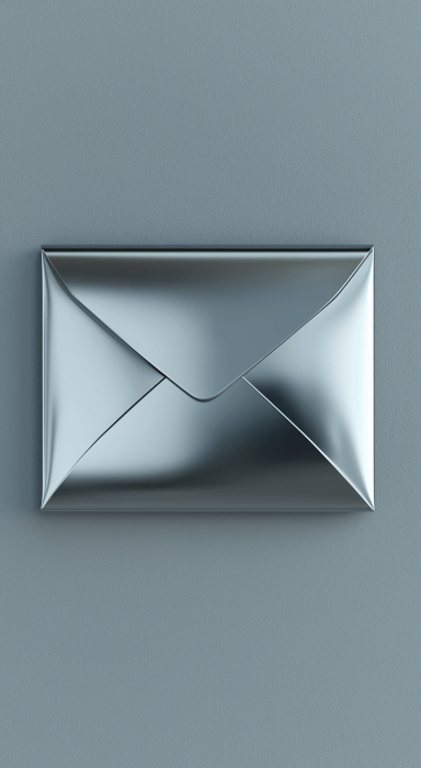 Colorful 3D Silver Envelope