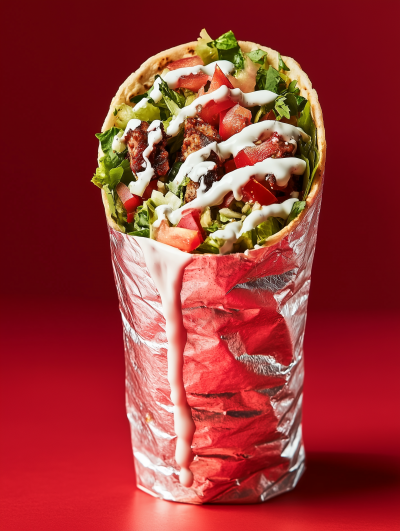 Burrito with White Drizzle