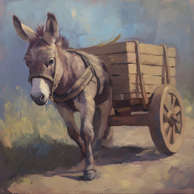 Happy Donkey with Cart