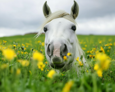 Smiling White Horse