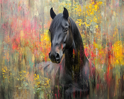Surreal Black Horse