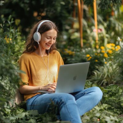 Happy Woman in the Garden