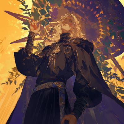 Male Witch in Colorful Background