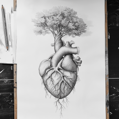 Anatomical Heart with Roots