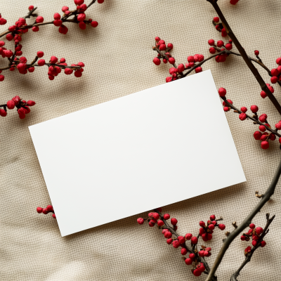 Elegant Blank Card with Blossoms