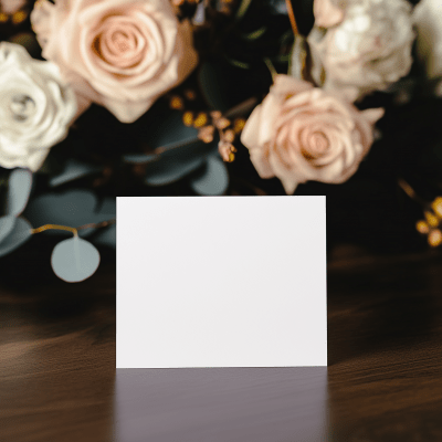 Blank White Wedding Place Card Mockup