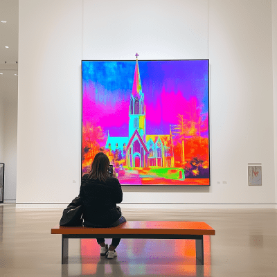 Modern Church in Warhol Style