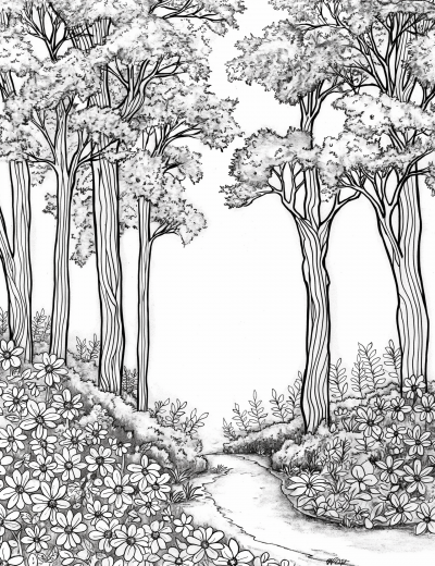 Serene Garden Coloring Page