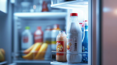 Milk Bottle in Refrigerator