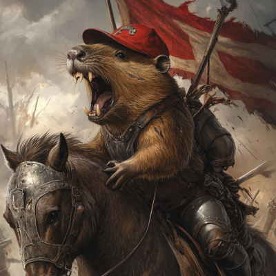 Angry Beaver on Armored Horse
