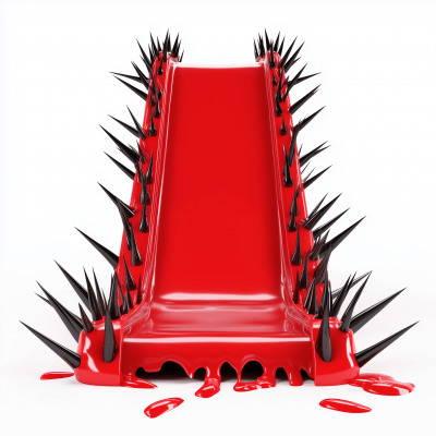 Red Slide with Spikes