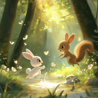 Playful Forest Friends