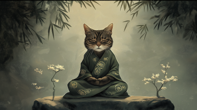 Zen Master Cat in Nature