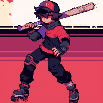 Pixel Art Baseball Boy