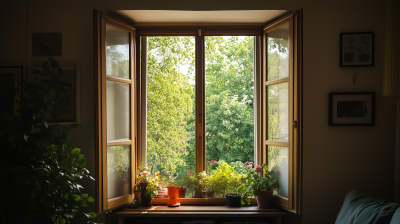 Living Room with Open Window