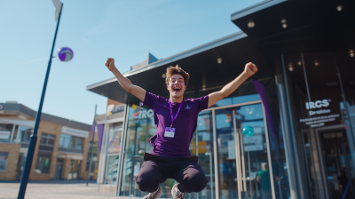 Man Jumping with Joy