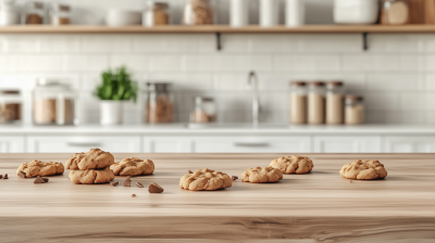 Wooden Tabletop with Cookies