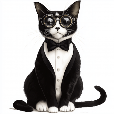 Sophisticated Tuxedo Cat